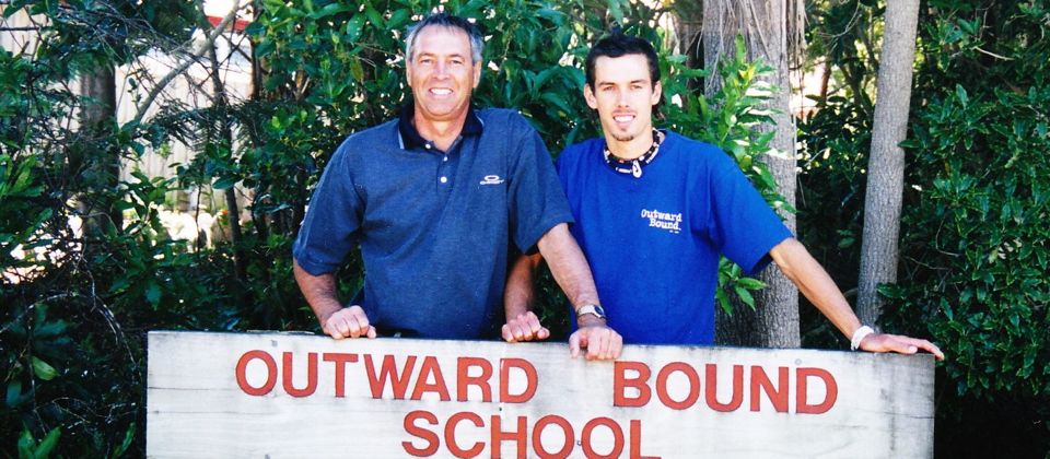 Dad and I at Outward Bound where I set my working the world goal. New Zealand, 21 yrs old