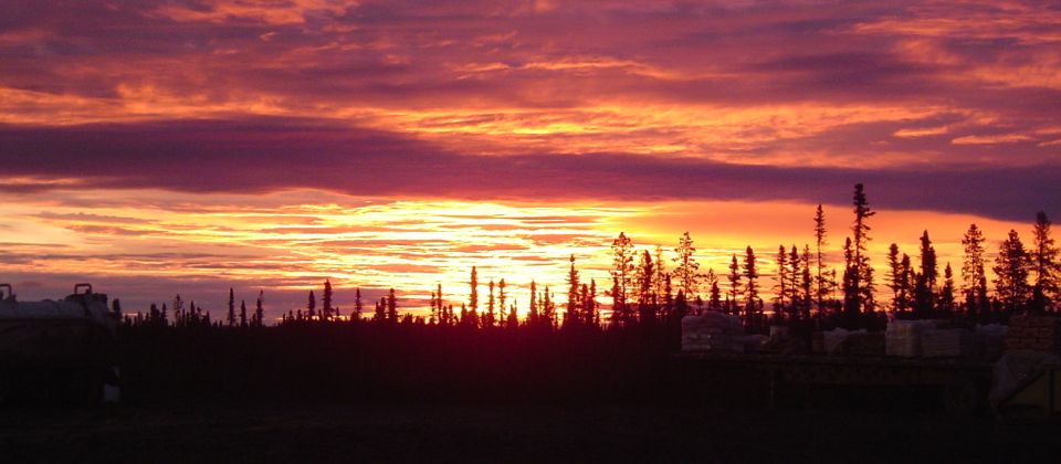 Sunrise at end of night shift on the oil rigs, Canada, 24 yrs old