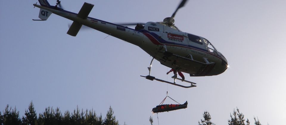 Being flown to hospital with serious spinal injury, New Zealand, 25 yrs old