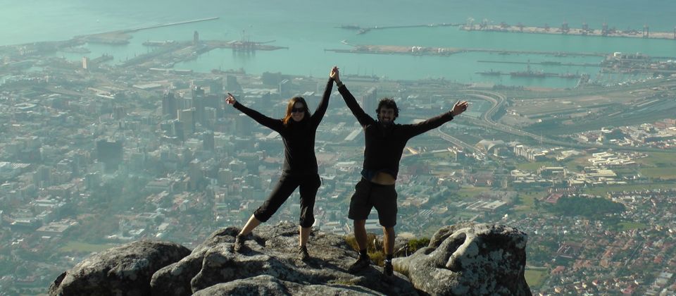 On top of Table Mountain with my wife Mandy, South Africa, 29 yrs old